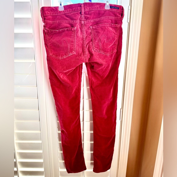 Citizens of Humanity Avedon Red Corduroy Skinny Pants 30 Distressed Y2K Grunge - Picture 4 of 16